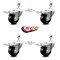 Service Caster 3.5 Inch Phenolic Swivel 12mm Threaded Stem Caster Set with Total Lock Brake SCC-TSTTL20S3514-PHR-M1215-4 - alternate 1